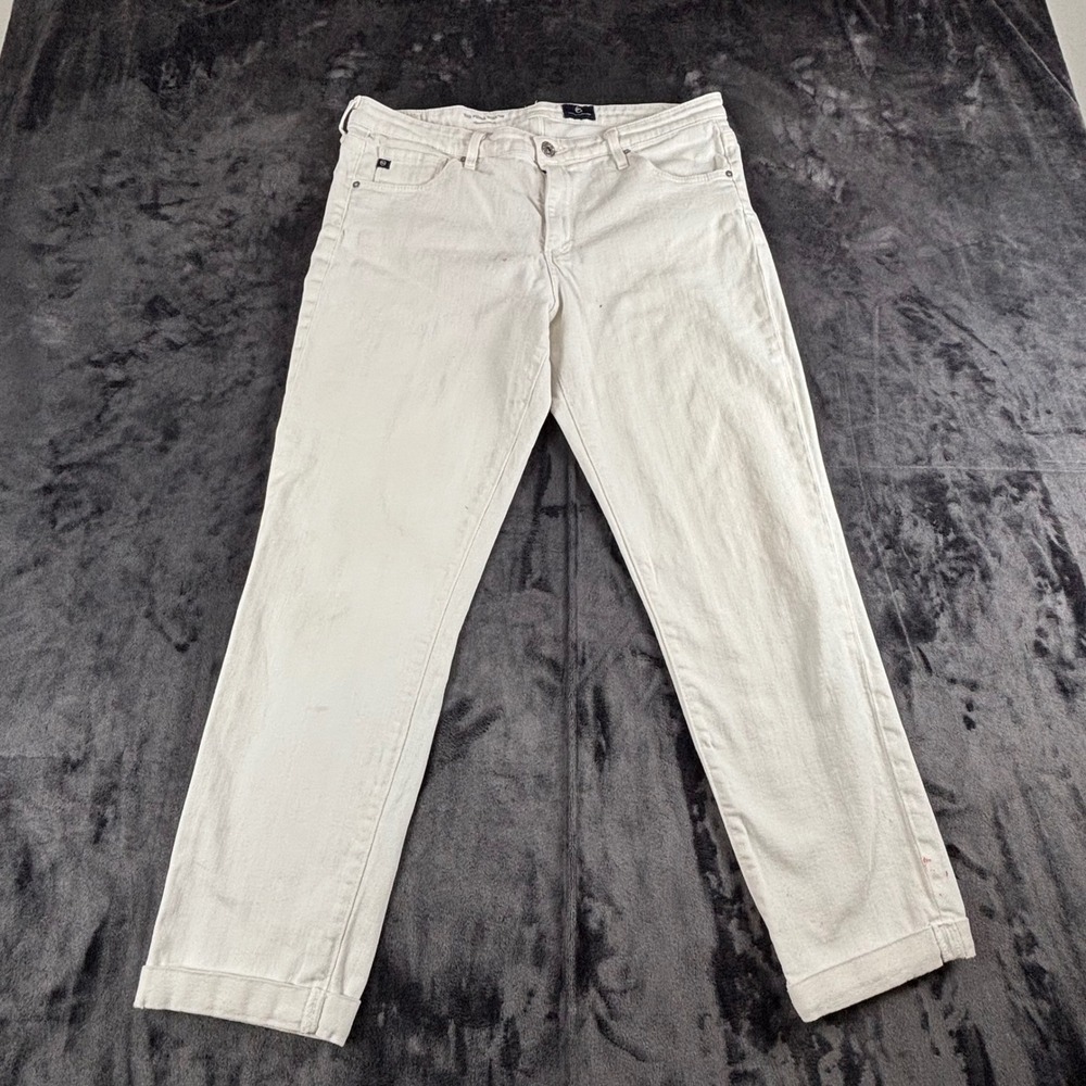 AG Adriano Goldschmied Prima Roll-Up Jeans Womens 31R White Cigarette Leg 4795
